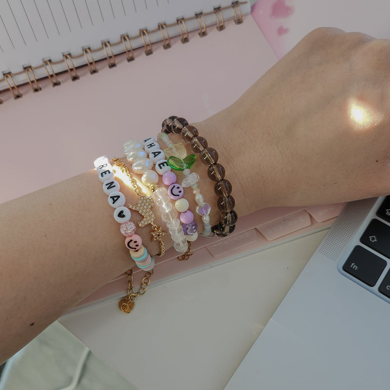 Whatever makes you happy (gepersonaliseerde) armband-Ketting-King Crystals