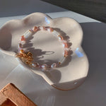Regenboog Maansteen, Amethist en Roze zoetwaterparels armband-Armbanden-King Crystals