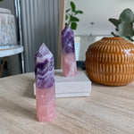Roze kwarts & Amethist punt-KC Home-King Crystals